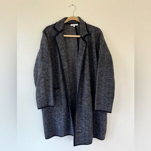 Madewell EUC Herringbone Courton Sweater Coat Size M grey black
